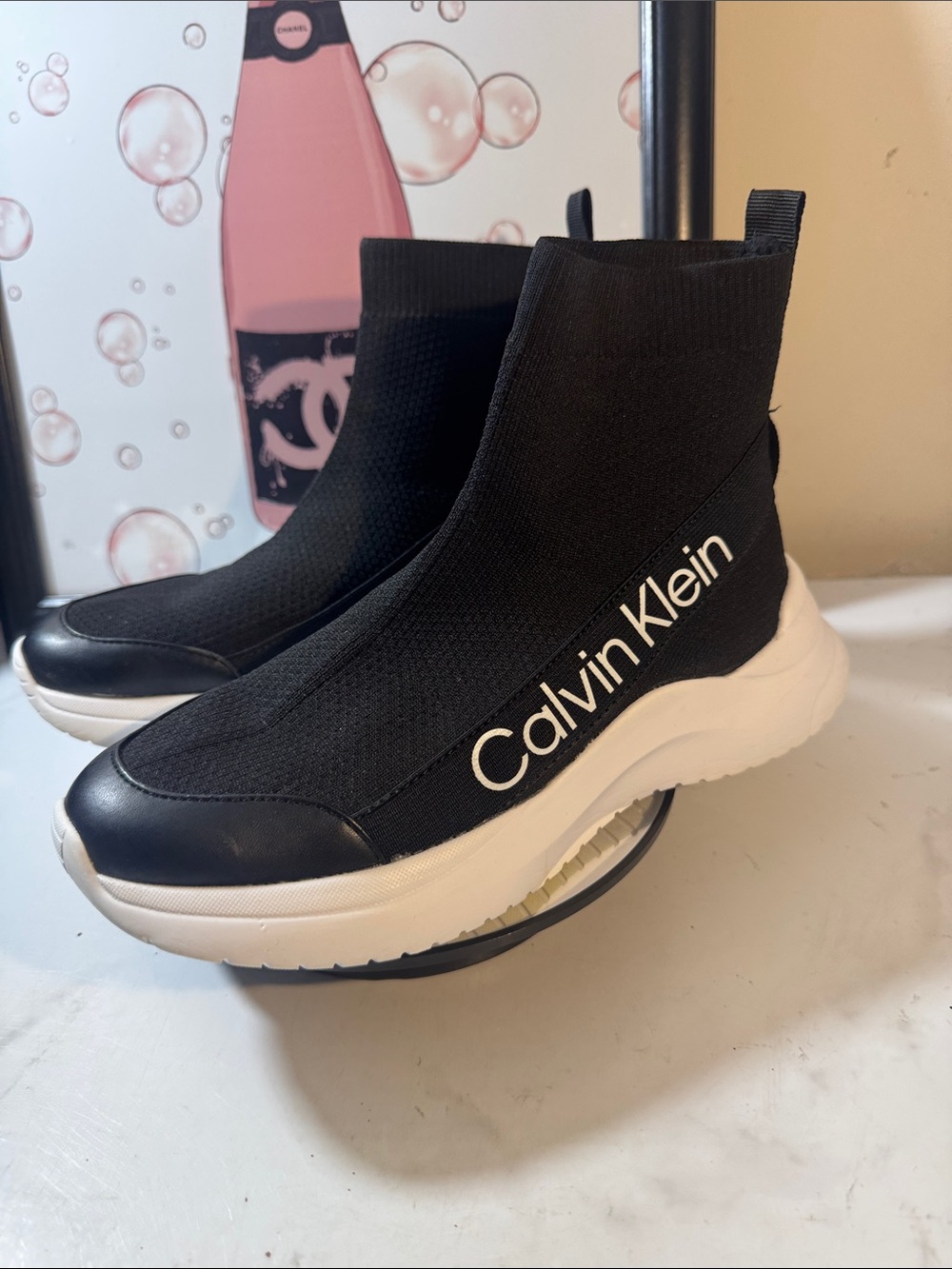Calvin Klein Umni-R Black Knit Slip-On Sneakers - Women’s Size 7M - Picture 2 of 9